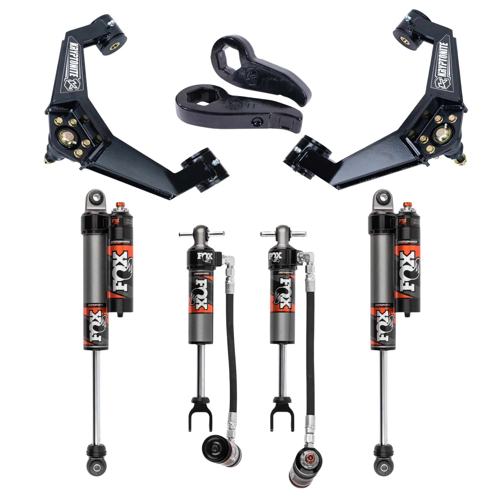 Kryptonite Suspension Kryptonite 2011-2019 Chevy GMC 2500HD 3500HD Stage 3 Leveling Kit with Fox 2.5 Performance Elite Shocks